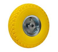 Roue increvable jaune 10 260 x 85 mm axe central WERKA PRO Alésage 16mm