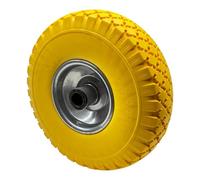 Roue jaune anti-crevaison de rechange pour chariot Roue pleine 3.00-4 PU antitrou avec roulement trou diamètre 20 mm mesure roue 250 x 75 mm longueur douille 75 mm cercle en acier peint