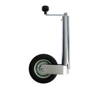 OROK - Roue Jockey remorque diamètre 60mm avec manivelle - Acier galvanisé - Roue Pleine 200mm, Jante Acier - Charge Max. à la flèche 250kg - Bride (Collier à charnière) Non fourni