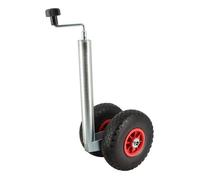 Roue Jockey double - Tube métal 48mm - Pneus increvable 260x85mm - Pour caravane et remorque