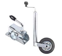 Roue jockey ProPlus pour remorque - 48 mm - Roue en caoutchouc - Jante en métal - Charge statique de 150 kg - Avec collier de serrage de 48 mm - Pour caravanes, camping-cars et remorques