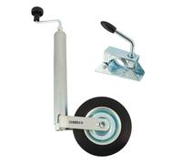 Roue Jockey - Tube acier 48mm - Jante métal - Bride de fixation acier diam. 48mm - compatible tous types de remorques