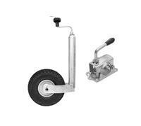 WINTERHOFF Roue Jockey 48 mm avec Collier en Fonte, 150 kg | Acier galvanisé, roue gonflable 260x85 mm. Pour stabiliser et manœuvrer votre remorque, caravane ou porte-bateau.