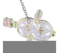 Roue jouet oiseau Transparent, Multi-Trous Alimentation, Exercice | Jouet Interactif Perroquet Spinner Et Hochet Divertissement pour cage à oiseaux, perroquets moyens,