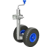 Roue jumelée avec pince roue d'appui double avec pneus à air caravane 150 kg, Ø 48 mm tube extérieur