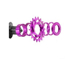 Roue libre à vitesse unique 16T ou 18T Corps en aluminium CNC avec entretoise et anneau de verrouillage pour une intégration fiable du moyeu (Violet-16T)