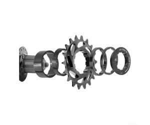 Roue libre à vitesse unique 16T ou 18T Corps en aluminium CNC avec entretoise et anneau de verrouillage pour une intégration fiable du moyeu (noir 18T)