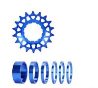 Roue libre à vitesse unique en alliage d'aluminium 16T 18T pour VTT, CNC léger avec finition anodisée, composant de transmission de vélo tout-terrain (bleu-18T)