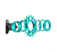 Roue libre à vitesse unique pour vélo, 16Z/18Z en alliage d'aluminium, usiné CNC avec entretoises et contre-écrou, pour VTT et moyeux fixie pour changement de vitesse sécurisé (Green-18T)