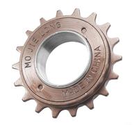 Roue libre à vitesse unique pour vélo de 50,8 cm, 16/18/20 dents en acier, pignon fixe, roue arrière de vélo de course ancienne, moyeu fileté, finition marron (18T)