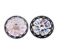 Roue Libre Cassette 12 Vitesses 9-50T Câble 11S Volant d'inertie en Acier Pignon de vélo de Montagne 11 V Pièces de vélo(Rainbow 11S 9-50T)