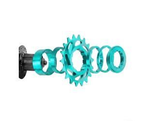 Roue libre en alliage d'aluminium 16T ou 18T pour moyeux de vélo à vitesse unique avec anneaux d'espacement et anneau de verrouillage fileté (vert-18T)