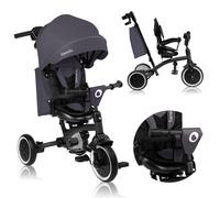 Tricycle évolutif LIONELO Tris Plus - Vélo poussette - Siège réversible & réglable - Jusqu'à 25 Kg - Gris