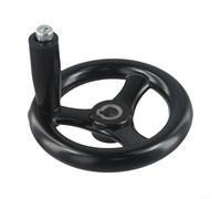 Roue manuelle en plastique de 200 mm avec poignée rotative pour fraiseuse de tour, positionnement précis, design à 3 rayons, article noir (12 x 125 mm)