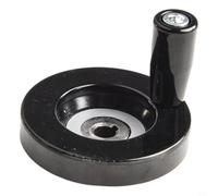 Roue manuelle pour machines industrielles Diamètre 63 mm Trou central 8 mm avec poignée rotative et trous d'assemblage filetés