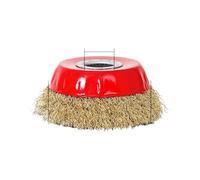 Roue métallique de type bol 100, meuleuse d'angle, roue polissage 125, polisseuse, brosse en acier inoxydable(150mm Wire Wheel Red Cover 10pcs)