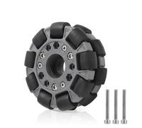 Roue Omnidirectionnelle de Robot, Roue omnidirectionnelle double caoutchouc plastique 100 mm capacité charge 20 kg mobilité latérale roue omnidirectionnelle noire grise pour kit robotique plateforme