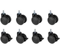 Kit de 8 roues Oplite Castor Wheels pour cockpits GTR S8 et S8 Elite Noir