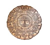 Roue païenne de l'année, arbre de vie du calendrier,Calendrier de roue Cadeaux de signe de sorcière païenne - Ornement rond en bois d'arbre de vie pour les vacances Wiccan, de Yule, décoration murale