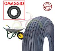 ECOVELO Pneu Rigato Renforcé 4PR Caoutchouc Roue pour brouette 3.50-8 avec Chambre à Air 3.50-8 Pneu Bias Ply 4 plis 8 inches 130 kg 250 kpa 36 P.S.I.