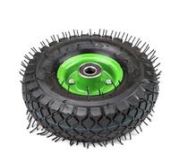 Roue pneumatique 4,10/3,50-4 10 pouces avec alésage et roulements d'essieu de 20 mm, moyeu décalé de 2,76", remplacement pour diable, brouette, chariot à sacs, chariot de jardin 8''/2.50-4