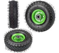 Roue pneumatique de 10" 4.10/3.50-4 avec roulement de 20 mm et moyeu de 2,76", remplacement pour diable, brouette, chariot de jardin, chariot à sacs et remorque utilitaire 8''/2.50-4