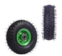 Roue pneumatique de rechange de 10" 4.10/3.50-4 avec roulement de 20 mm et moyeu décalé de 2,76", pour brouette de jardin, diable, chariot à sacs, chariot utilitaire et remorque 8''/2.50-4