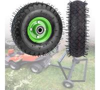 Roue pneumatique de remplacement 4.10/3.50-4 10 pouces, avec roulements à trou d'essieu de 20 mm et moyeu de 2,76", pour diable, brouette, chariot à sacs, chariot de jardin 10''/3.50-4