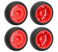 Roue Pneus pour Sakura D4 D5 pour Tamiya pour TT02 1/10 Pièces | Les jantes en plastique et les moyeux hex 12mm offrent glissades fluides, un contrôle précis l'angle RC