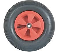 Roue pour brouette - RIBITECH - Diamètre 400 mm - Axe 20 mm - Pneu gonflable et roulement à aiguilles