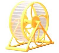 Roue pour Hamster avec Support, Balle silencieuse 12, 7 x 12, 7 x 5, 1 cm, Jouet pour Hamster Nain et Petit Animal, pour Une activité Accrue, Voiture Jaune pour, Jouet pour Nain, Bal