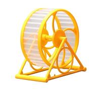 Roue pour hamster avec support pour gerbille, jaune | Roue colorée avec grande entrée pour l'entraînement des rongeurs de cage