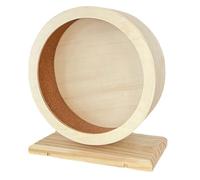 Roue pour Hamster et écurie en Bois silencieuse pour Hamsters Nains, gerbilles et Petits Animaux (Beige, 15.5x7x17.8cm)