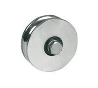 Roue pour portail diamètre 50 mm gorge demi-ronde diam. 14 avec un coussinet IBFM 361.