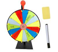 Roue pour prix, roue de la fortune roues rotatives pour prix, 39 x 30 x 15,5 cm, couleur platine 15 emplacements, roulette de table robuste pour salon, jeu de fortune, carnaval