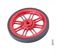 Roue poussoir en alliage d'aluminium usiné CNC pour vélo pliable Brompton avec traitement anodisé anti-éraflures et caoutchouc résistant à l'étirement (rouge)