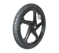 Roue remorque de vélo - P2R - baton plastic - pneu inclus - compatible moyeu fusée - catadioptre 20""