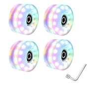 Roue Roller Patins à roulettes à double rangée de six lumières à flash élevé, roues brillantes, patins à glace sèche, roues brillantes, roues de patinage sur glace(Colored light x 4pcs)