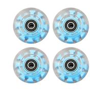Roue Roller Roues de patins à roulettes lumineuses durables, avec roulements, adaptées au patinage à Double rangée et à la planche à roulettes, 4 pièces(Blu ray Wheel)