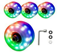 Roue Roller Roues de patins à roulettes, paquet de 4, roues lumineuses lumineuses, roues colorées d'extérieur, patinage à Double rangée et planche à roulettes