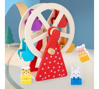 Roue Rotative En Bois Pour Enfants, Jouets Avec Blocs D'Assemblage D'Animaux, Apprentissage Pour Nourrissons