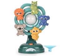 Roue rotative interactive - Spinner lumineux électrique monté sur ventouse, fixation du plateau de dentition, jouet d'apprentissage précoce | Développement des compétences motrices sensorielles Spinne