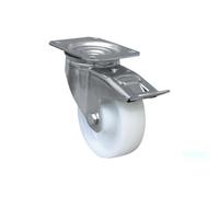 Roue : roue en polyamide avec frein, diamètre 80 mm, largeur 30 mm, idéale pour faciliter le déplacement d'objets lourds.