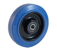 Roue - ROUES-ET-ROULETTES.COM - 125 x 35 mm - Caoutchouc bleu - Charge 200 Kg - Élastique non tachant