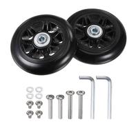 Roue Roulette SOURCING MAP 90x24mm Kit Réparation 2 Roues en Pu avec Roulement Rondelle Clé Vis d'Essieu