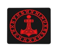 Roue Runique Viking Mjöllnir, Symbole De La Mythologie Nordique Mousepad Petit Tapis De Souris Gaming Antidérapant Mouse Pad pour Jeu Ordinateur Voyage 25X30Cm