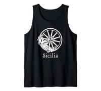 Roue Sicilia et Trinacria Sicilienne, fierté Italienne de la Sicile Débardeur