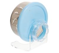 Roue Silencieuse pour Hamster Support, ABS Bleu, Cage et Chinchilla | Palier Discret, Surface Lisse, Bords Arrondis, Observation Facile, Pistes Parallèles, Enrichissement du Foyer pour Petits