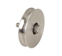 Roue simple gorge V en inox - 80 mm