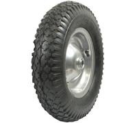 Roue sur roulement avec pneumatique 480 / 400 x 8 - 2 plis pour notre remorque XBILDT1002 - Ø: ext: 385mm Long moyeu: 76 60mm - alé